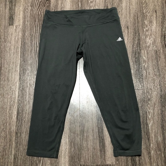 adidas Pants - Adidas Dark Grey High-Rise Capri Leggings w/ Hidden Pocket